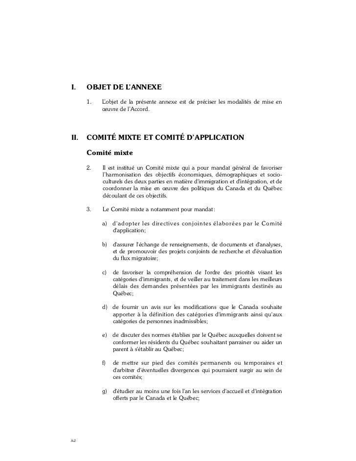 Accord canadaquebecimmigrationfrancais