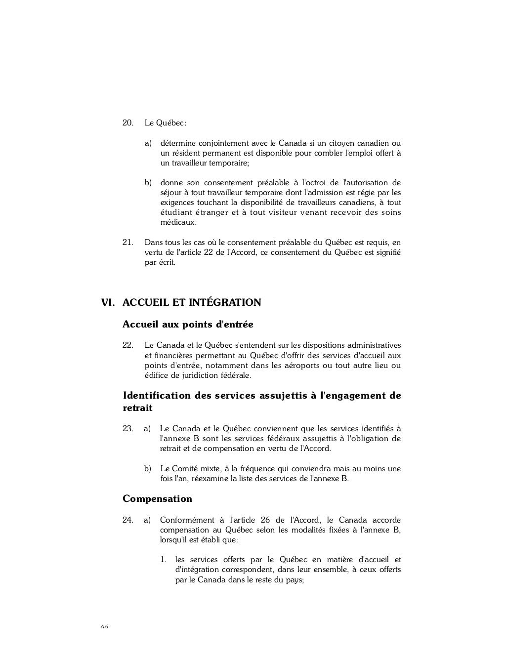 Accord canadaquebecimmigrationfrancais