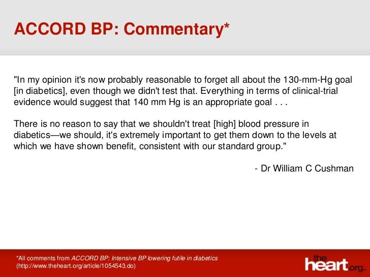 ACCORD BP trial Summary & Results
