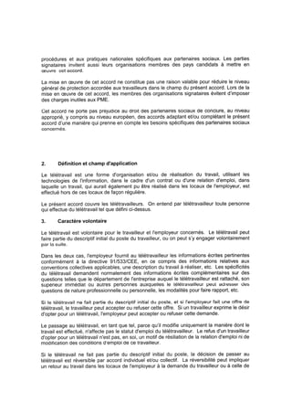 Accord cadre européen sur le télétravail