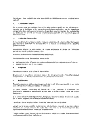 Accord cadre européen sur le télétravail