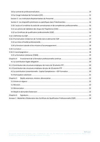 3 | P a g e
A c c o r d I n t e r b r a n c h e s s u r l ’ e m p l o i e t l a f o r m a t i o n p r o f e s s i o n n e ...