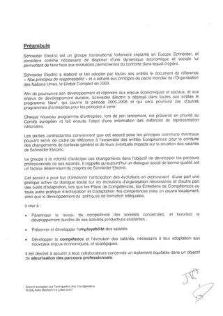 Accord Gpec Schneider Electrique