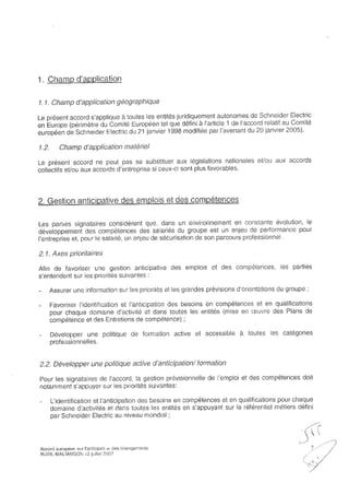 Accord Gpec Schneider Electrique