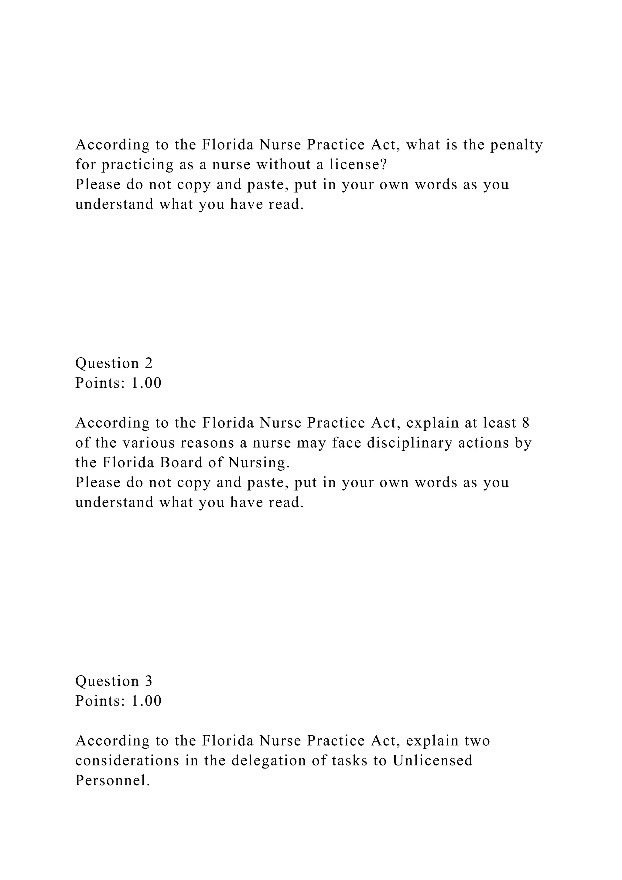 According To The Florida Nurse Practice Act What Is The Penalty docx According to the florida nurse practice act what is the penalty docx