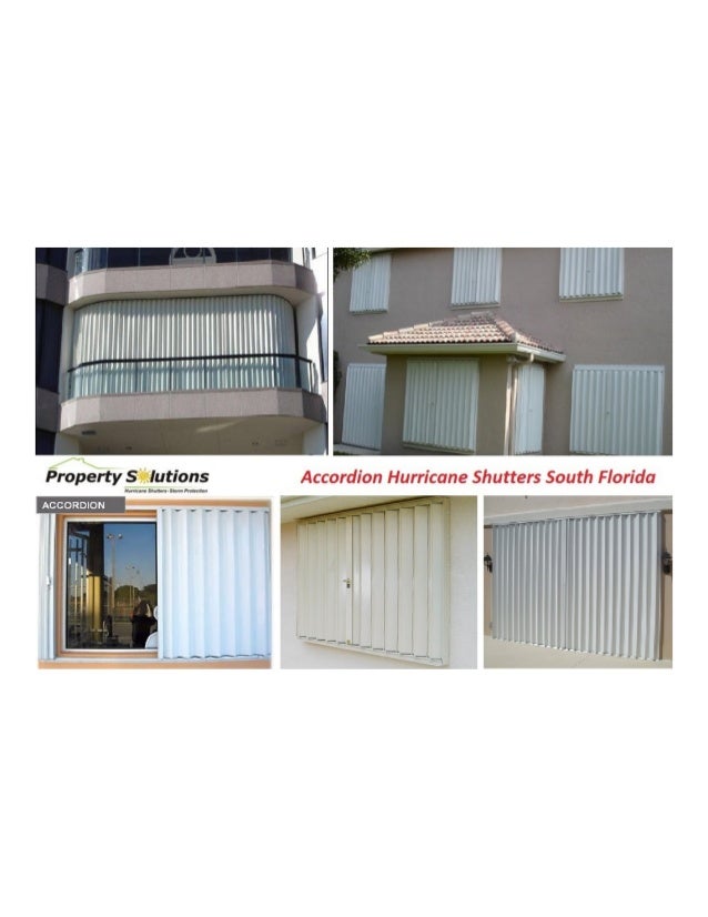 Accordion hurricane shutters