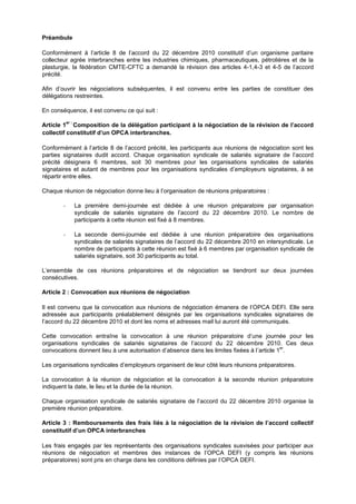 Préambule
Conformément à l’article 8 de l’accord du 22 décembre 2010 constitutif d’un organisme paritaire
collecteur agrée...