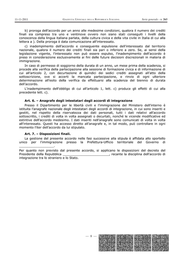 Accordo integrazione allegato A Accordo integrazione allegato A