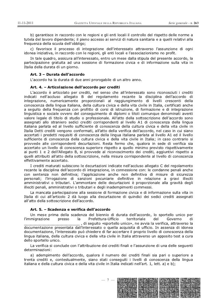 Accordo integrazione allegato A Accordo integrazione allegato A