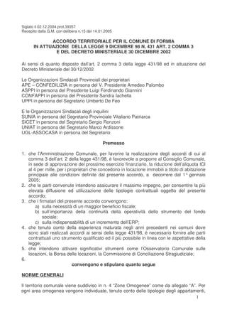 Accordo territoriale comune di formia contratto concordati ...