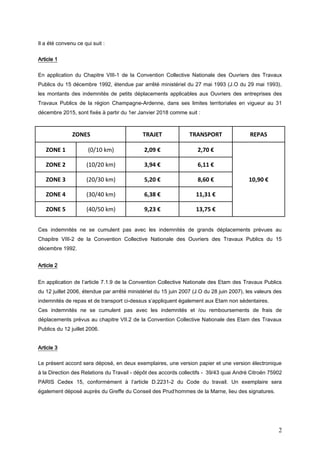2
Il a été convenu ce qui suit :
Article 1
En application du Chapitre VIII-1 de la Convention Collective Nationale des Ouv...