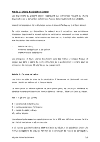 Négoce de l’Ameublement 2/9
Article 1 : Champ d’application général
Les dispositions du présent accord s’appliquent aux en...