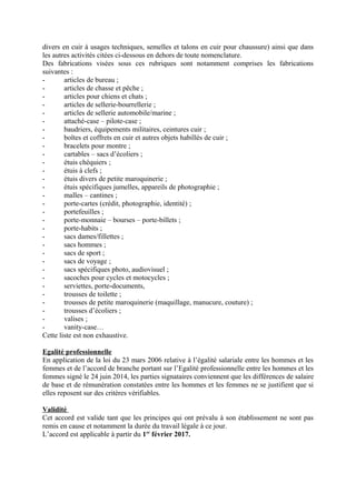 divers en cuir à usages techniques, semelles et talons en cuir pour chaussure) ainsi que dans
les autres activités citées ...
