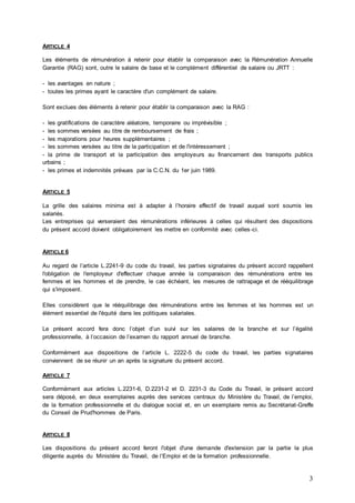 3
ARTICLE 4
Les éléments de rémunération à retenir pour établir la comparaison avec la Rémunération Annuelle
Garantie (RAG...