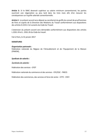 Article 3 : Si le SMIC devenait supérieur au salaire minimum conventionnel, les parties
ouvriront une négociation au plus ...