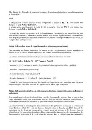Afin d’éviter des décimales de centimes, les valeurs de points en résultant sont arrondies au centime
le plus proche.
Ains...