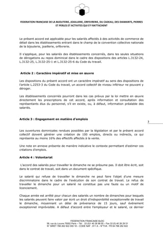 3
FEDERATION FRANCAISE DE LA BIJOUTERIE, JOAILLERIE, ORFEVRERIE, DU CADEAU, DES DIAMANTS, PIERRES
ET PERLES ET ACTIVITES Q...