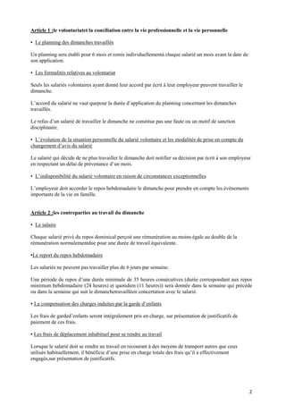 2
Article 1 :le volontariatet la conciliation entre la vie professionnelle et la vie personnelle
▪ Le planning des dimanch...
