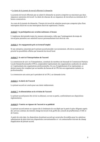 3
▪ La durée de la journée de travail effectuée le dimanche
La journée de travail effectuée par un salarié le dimanche ne ...