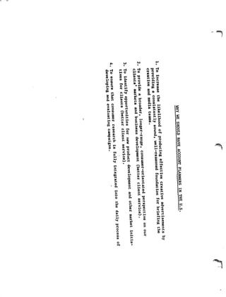 Account planning at s&s 1986