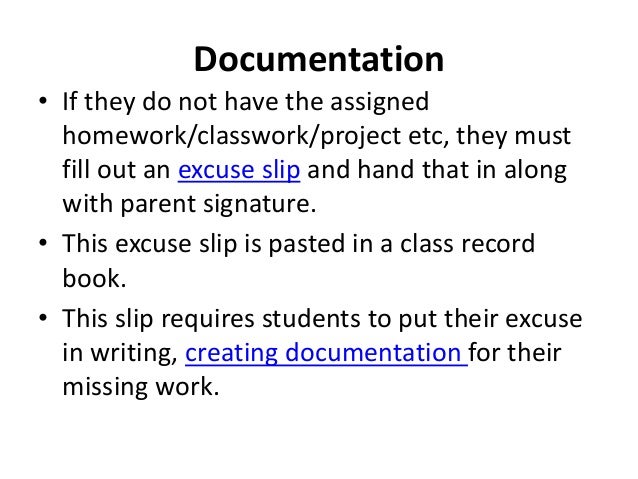 accountability excuse slip