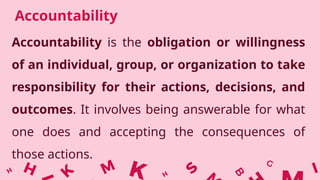 ACCOUNTABILITY: VALUES EDUCATION LESSON TO LEARN | PPTX