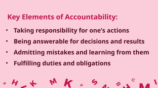 ACCOUNTABILITY: VALUES EDUCATION LESSON TO LEARN | PPTX