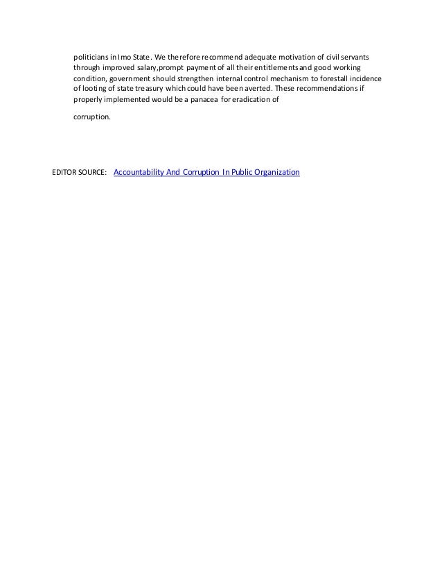 Accountability and corruption in public organization | DOCX
