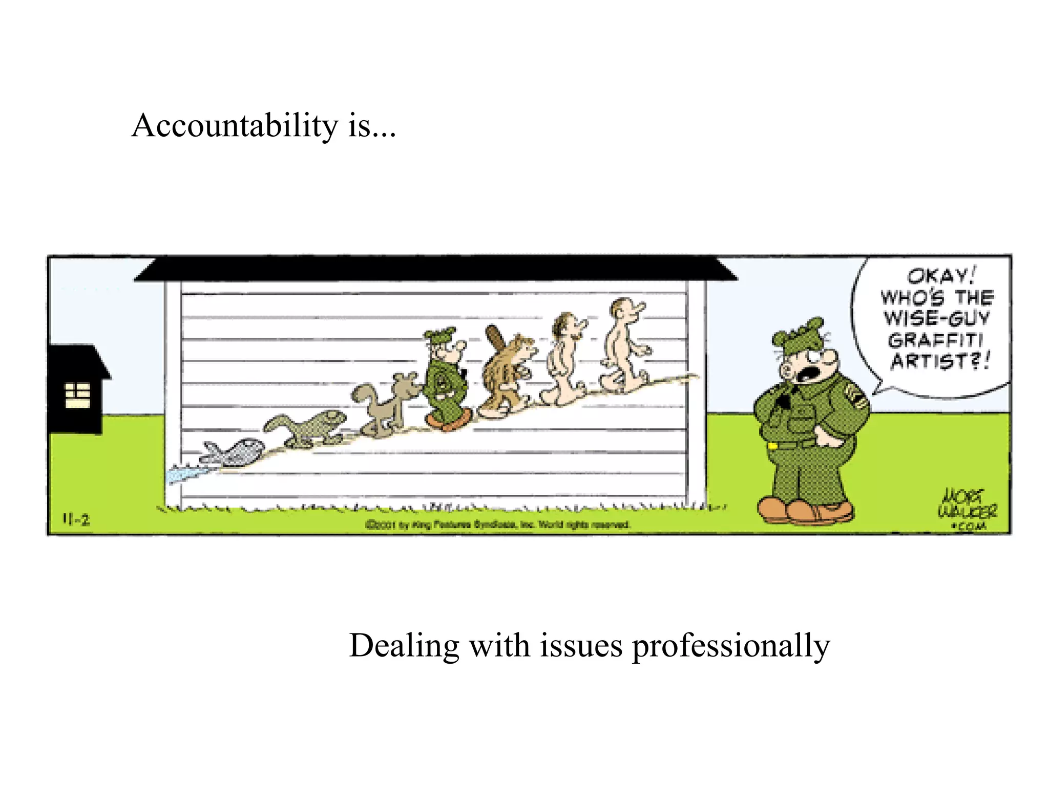 Accountability is... Dealing with issues professionally 
