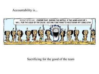 Accountability is... Sacrificing for the good of the team 