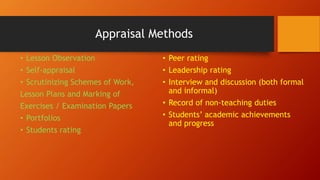 Lesson Rating Accountability model of teacher appraisal | PPTX