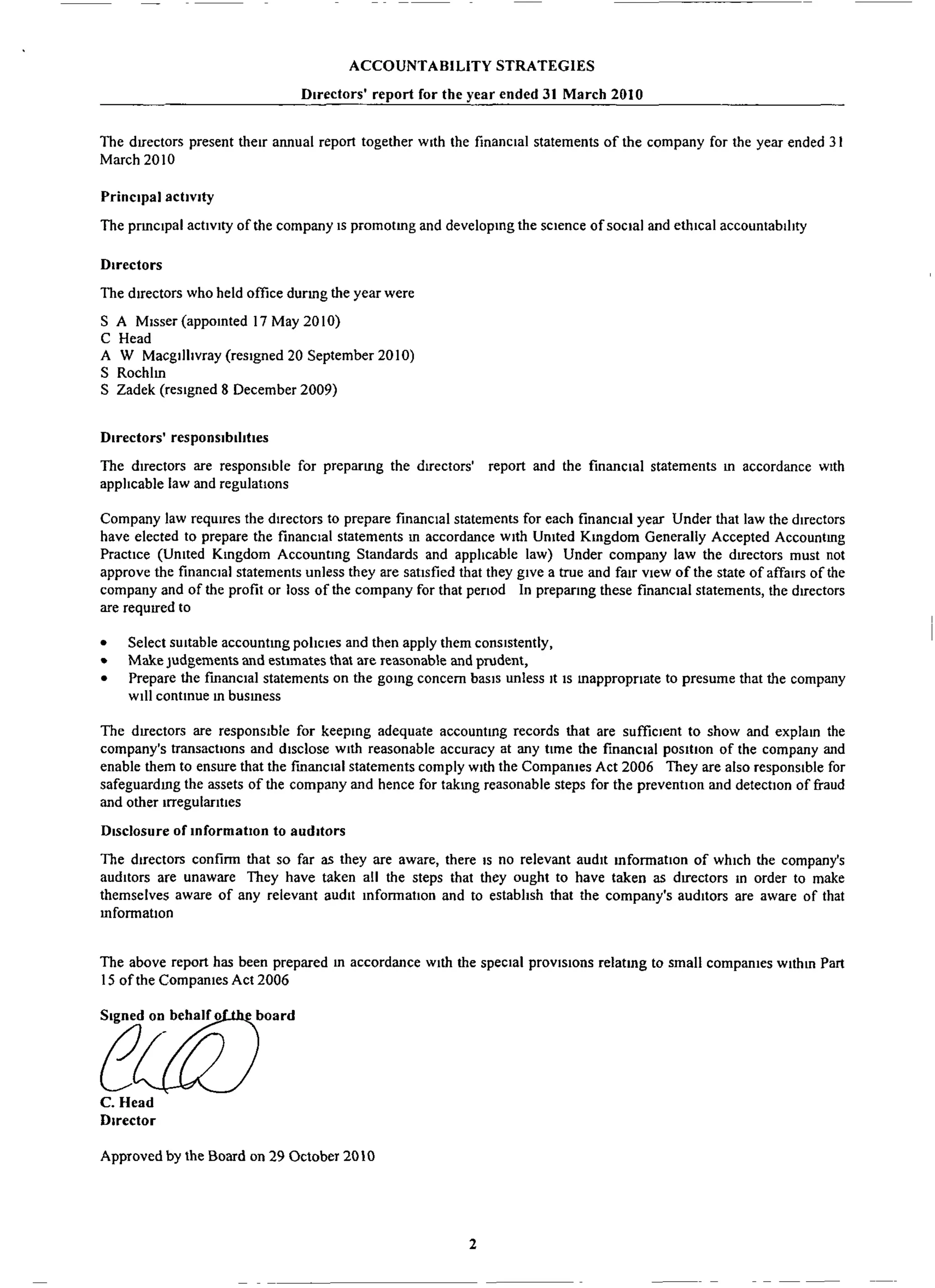 AccountAbility's accounts