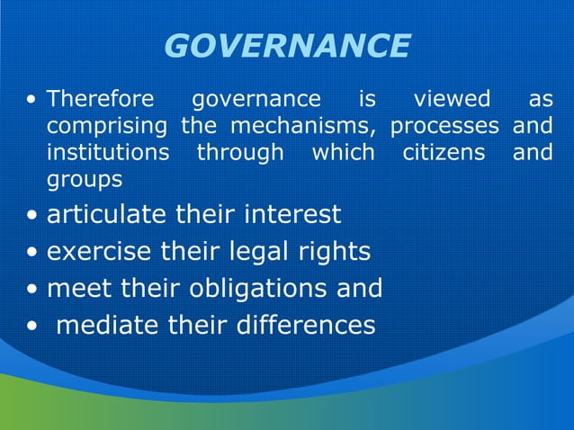Accountability & transparency and good governance 28 08-2011