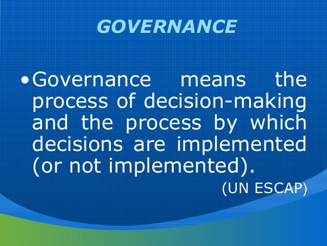 Accountability & transparency and good governance 28 08-2011