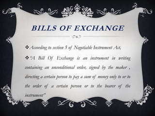 Bills of exchange | PPTX