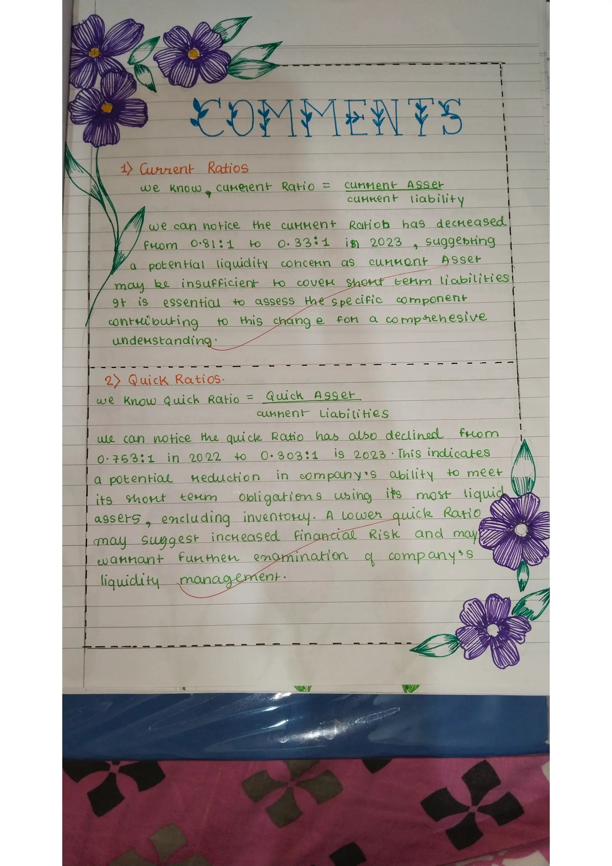 Ratio analysis and segment reporting Accountancy project