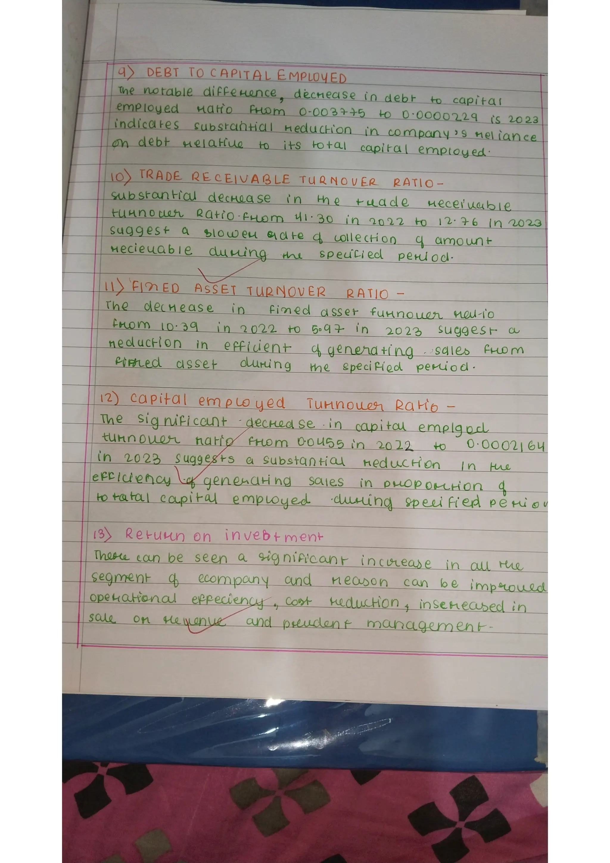 Ratio analysis and segment reporting Accountancy project