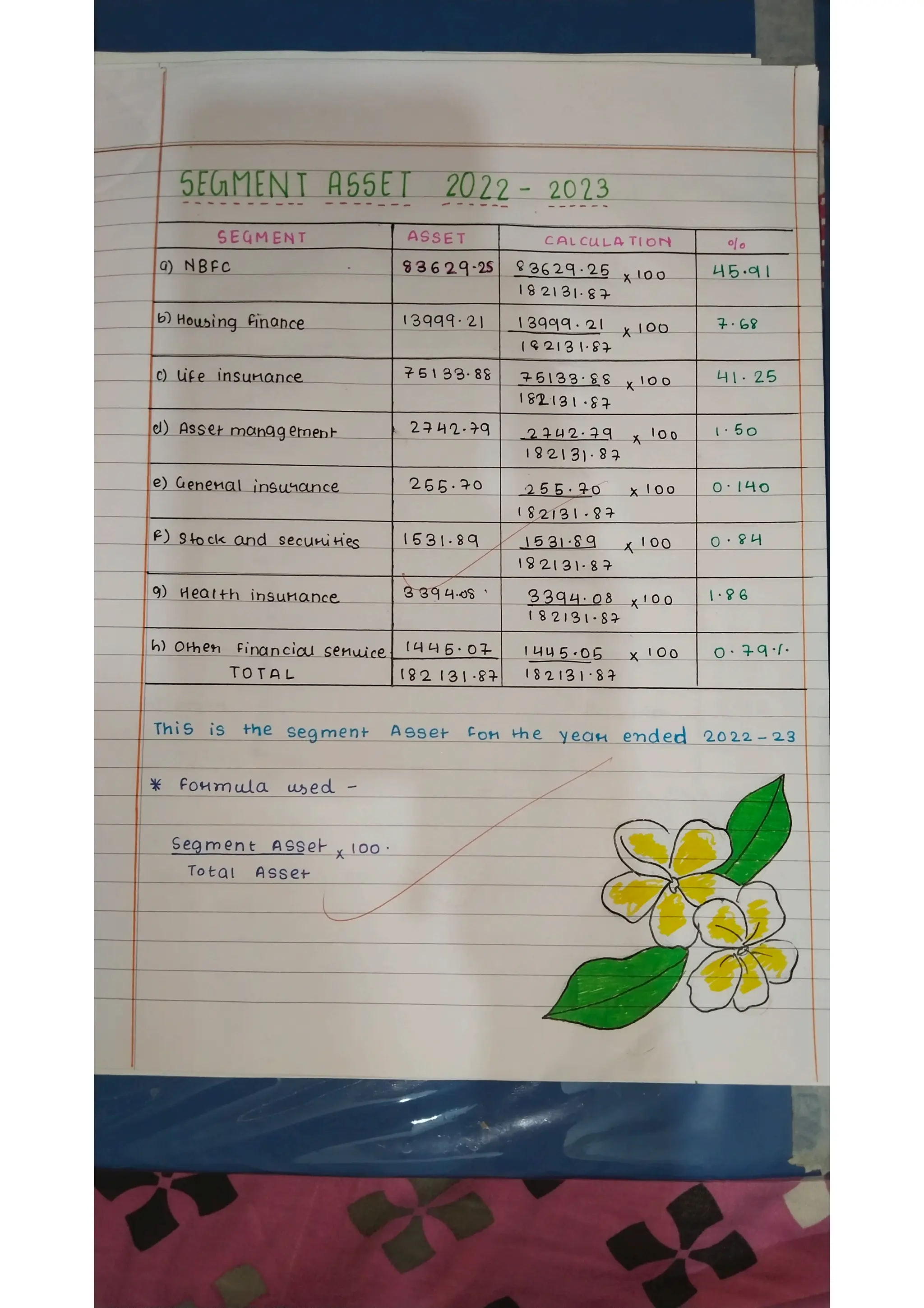 Ratio analysis and segment reporting Accountancy project