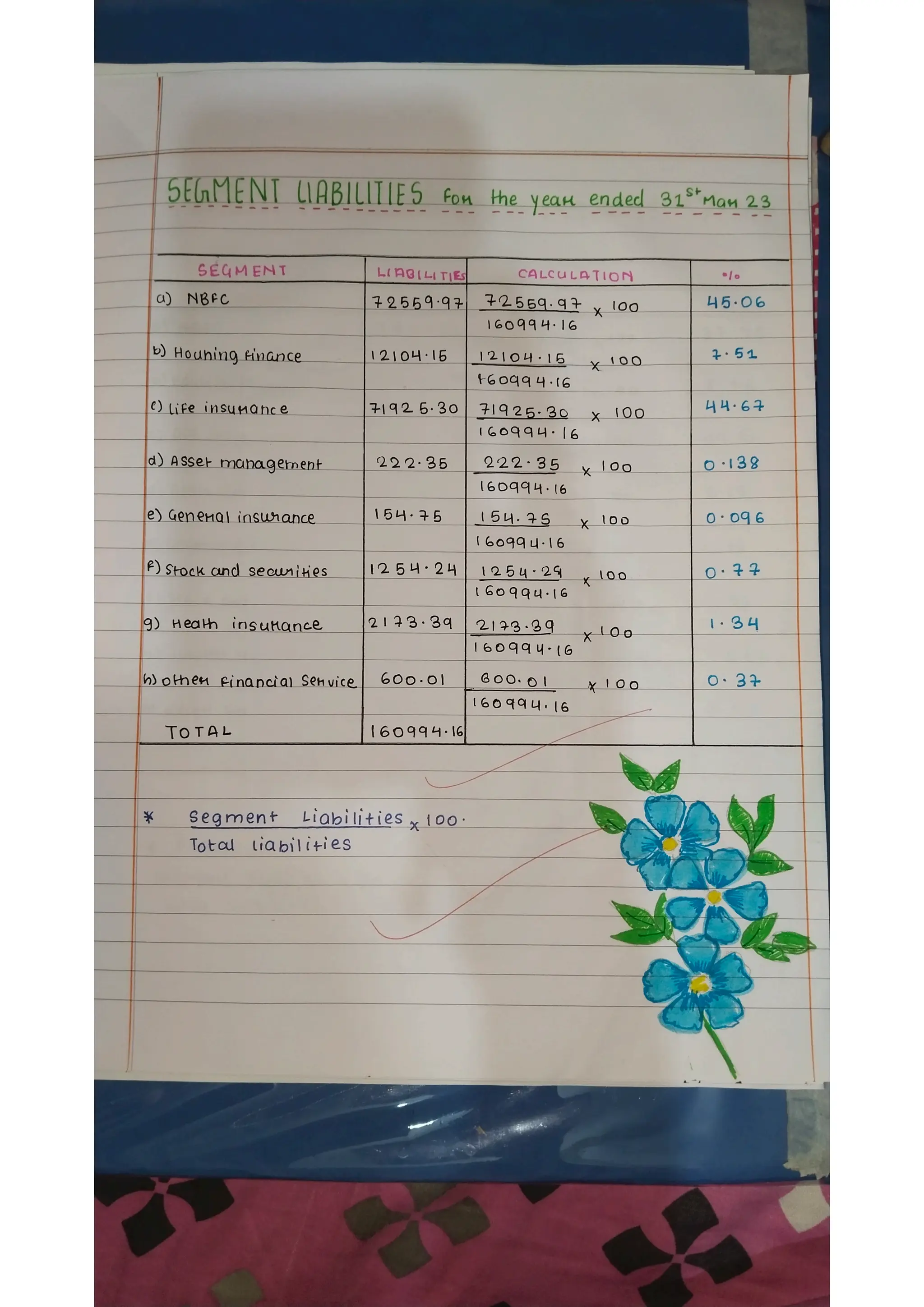 Ratio analysis and segment reporting Accountancy project