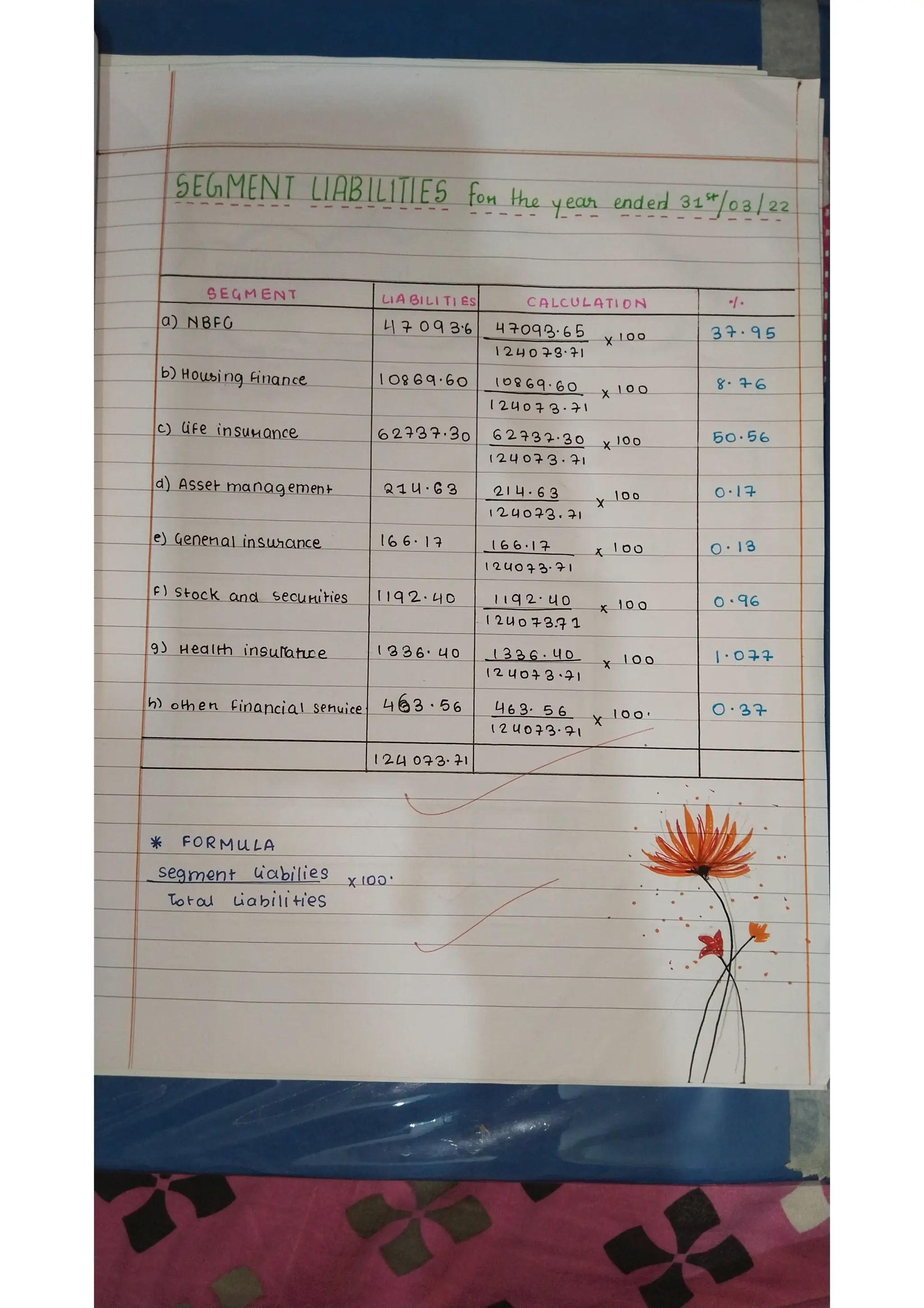Ratio analysis and segment reporting Accountancy project
