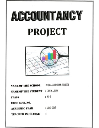 Solved Accounting Ratios with Balance Sheet(vertical) and Statement of Profit and Loss - Cbse Class 12 Accountancy Project