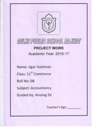 Accountancy project class 11th (cbse board)