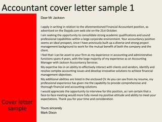 Accountant cover letter