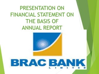 PRESENTATION ON
FINANCIAL STATEMENT ON
THE BASIS OF
ANNUAL REPORT
 
