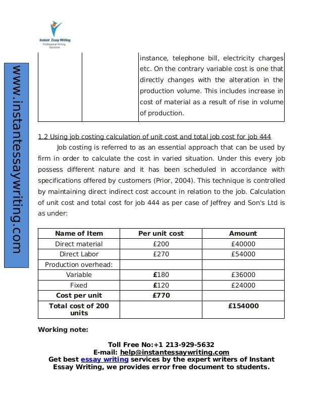 Sample Report on Management accounting by Experts