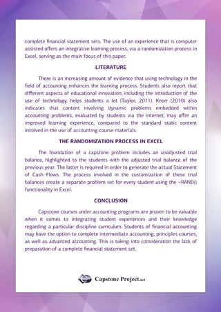 Accounting Capstone Project Sample | PDF