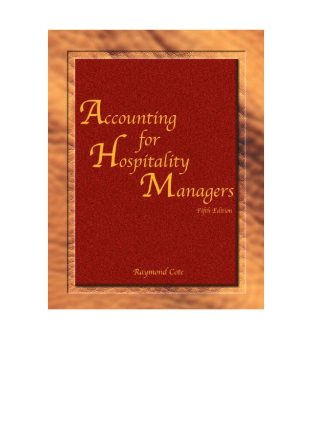Accounting For Hospitality Managers With Answer Sheet Ahlei 5th Ed