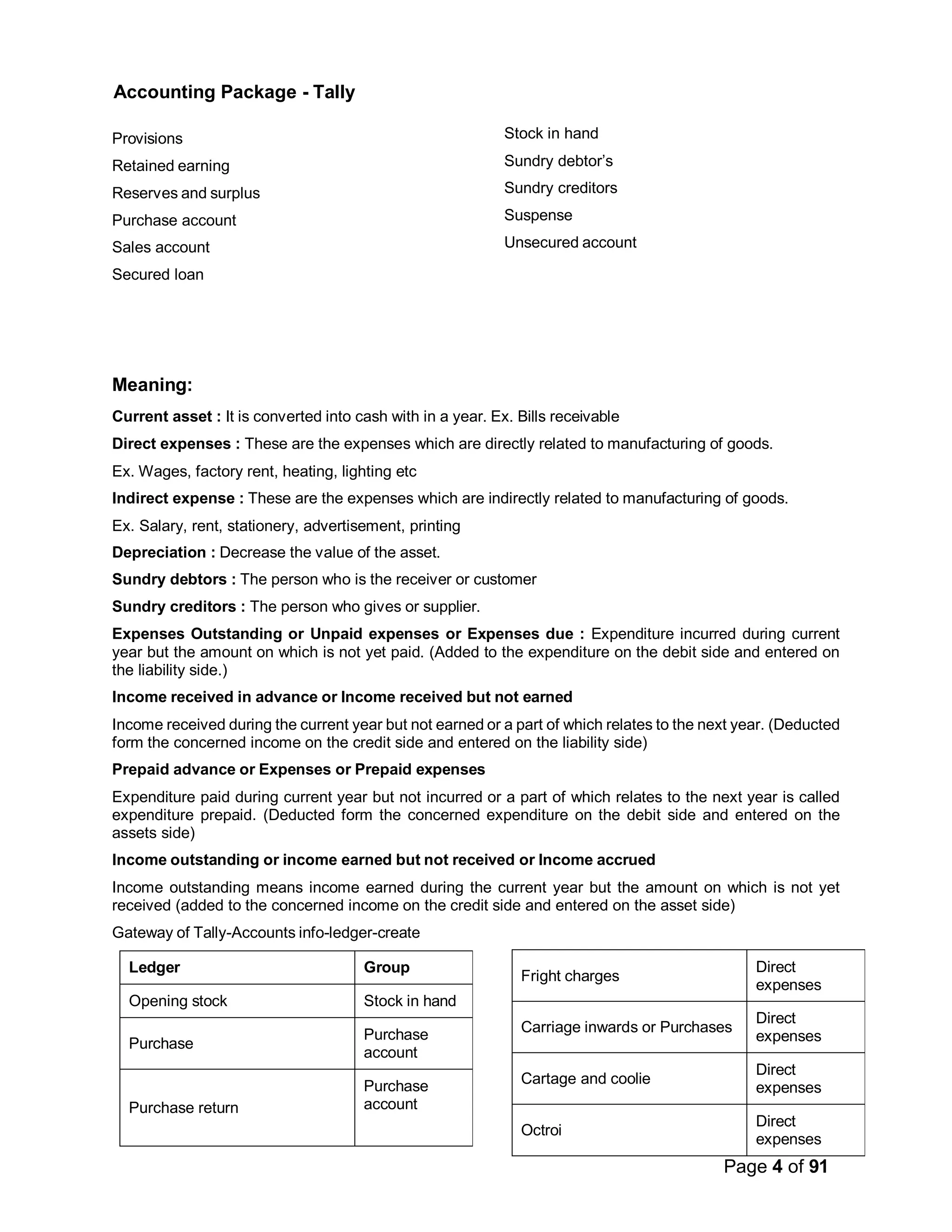 Tally Notes Examples Accounting Tally Notes by SDK in Gurugram | PDF