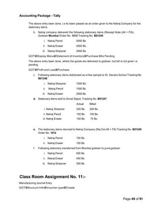 Tally Notes Examples Accounting Tally Notes by SDK in Gurugram | PDF