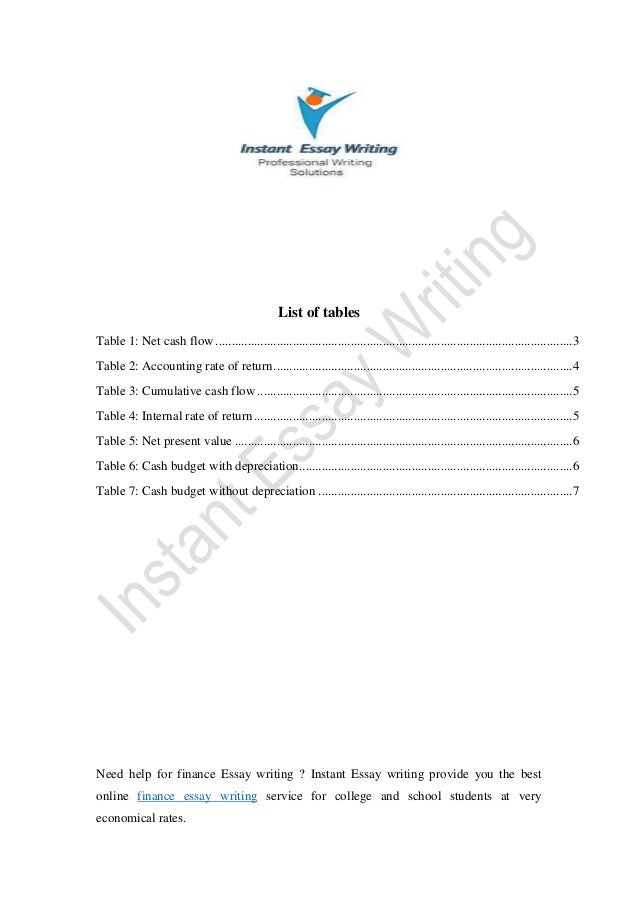 finance essay writing